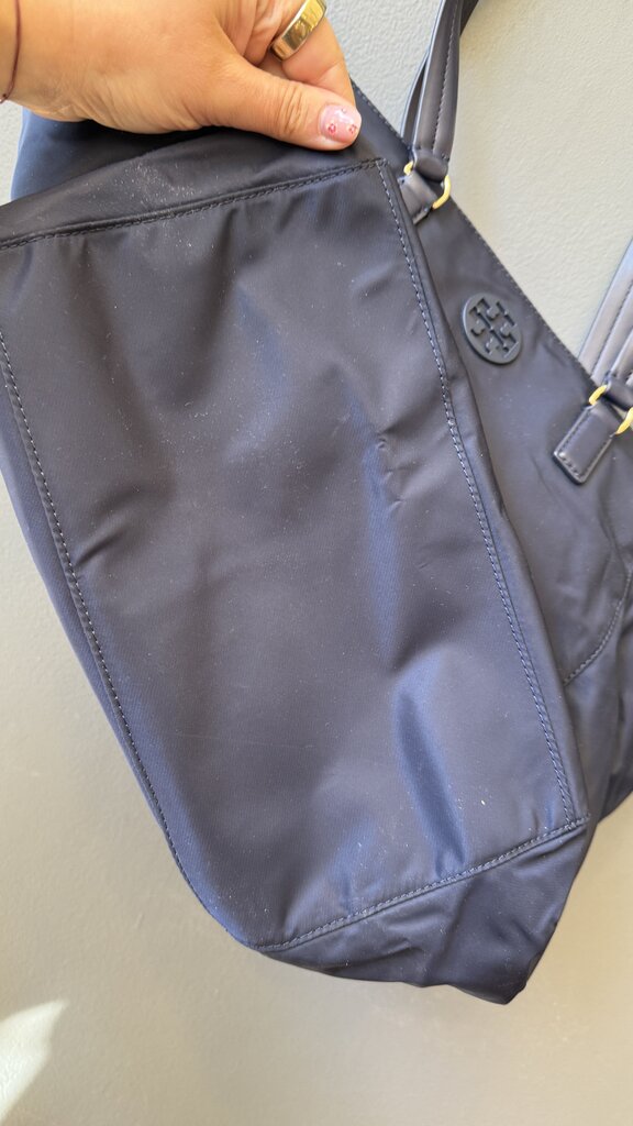 Nylon Leather Strap Tote Bag