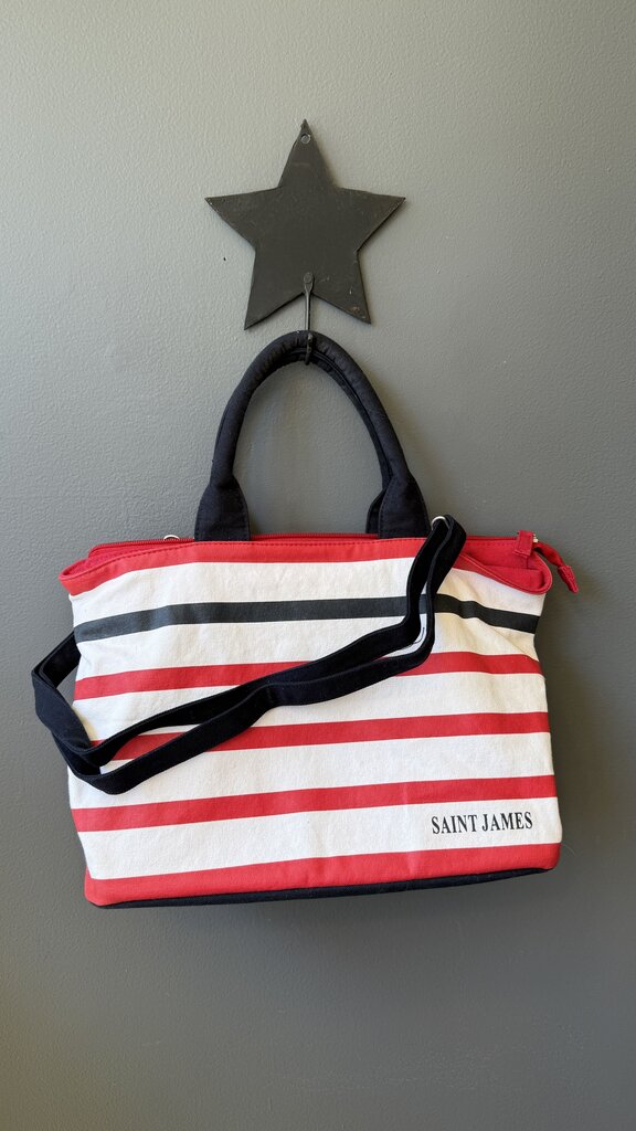 Striped Tote Satchel Crossbody Bag