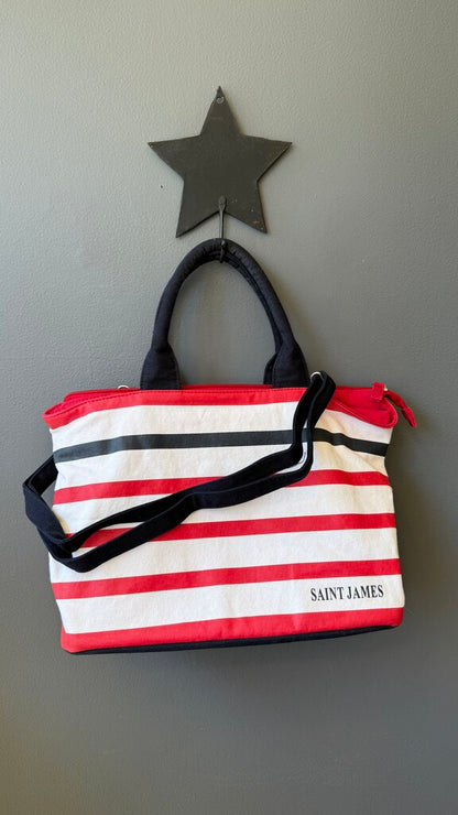 Striped Tote Satchel Crossbody Bag