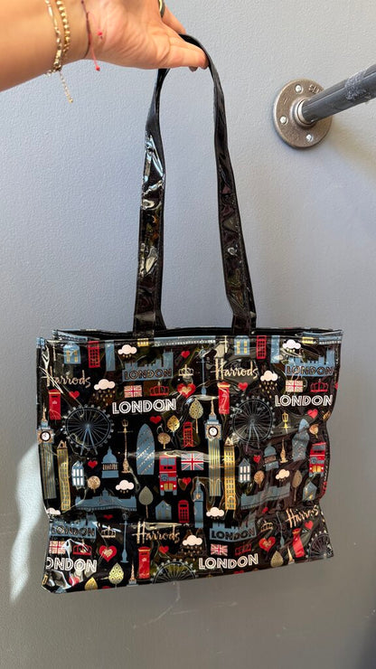 London PVC Shopper Tote Bag