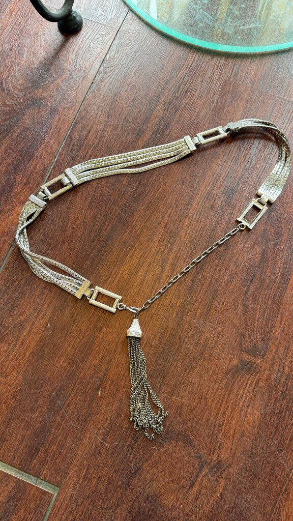 Silver Chain Tassel Belt