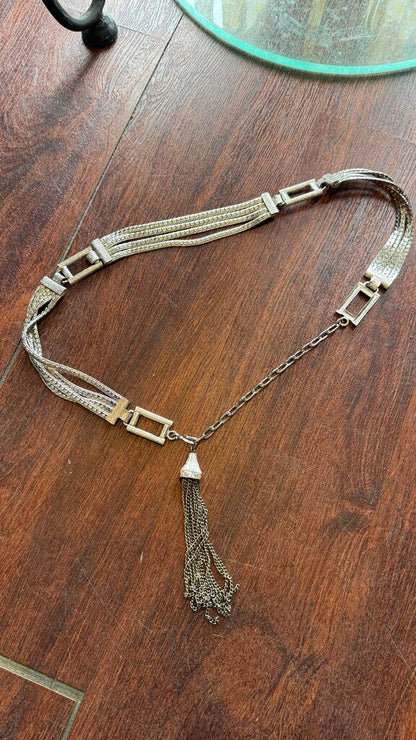 Silver Chain Tassel Belt
