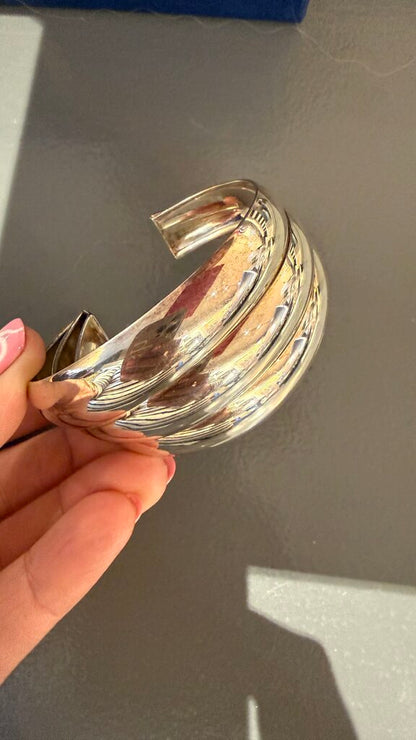 Fluted Sterling Silver Cuff Bracelet