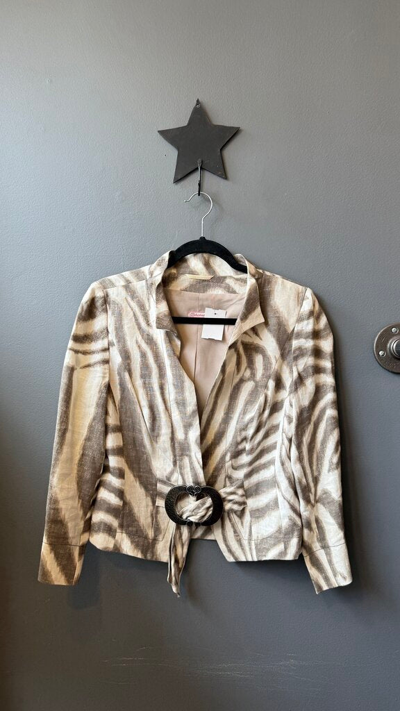 Linen Belt Buckle Detail Jacket