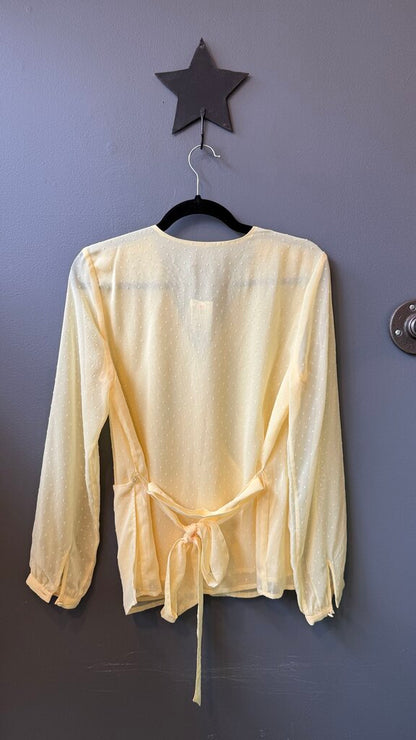 Swiss Dot Wrap Blouse