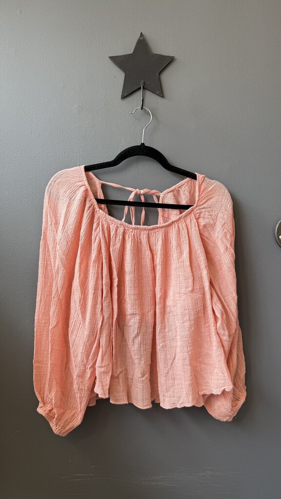 Gauze Cutout Back Blouse