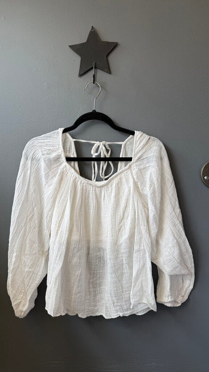 Gauze Cutout Back Blouse