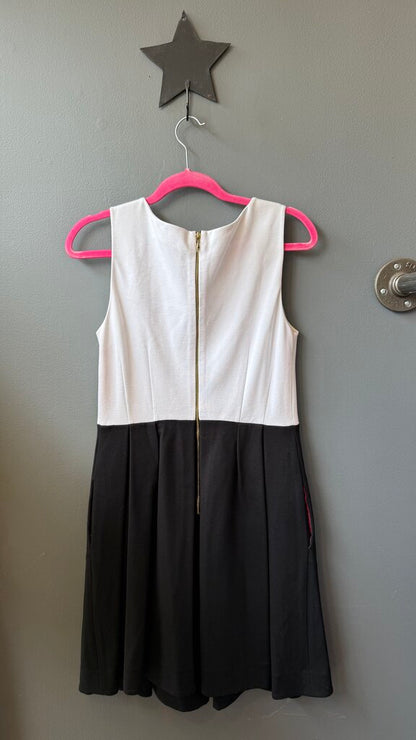 Ponte Colorblock Fit Flare Dress