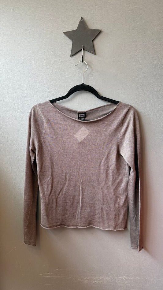 Linen Boatneck Sheer Sweater