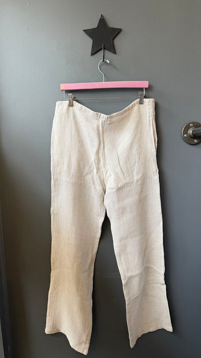 Linen Gauze Wide Leg Pants