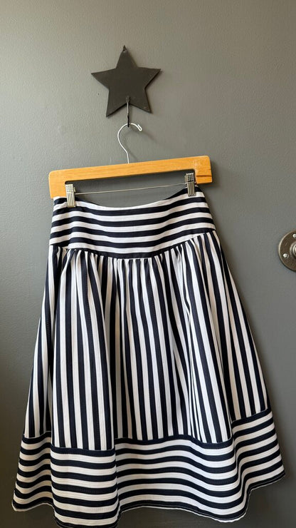 Stripe Full Midi Skirt