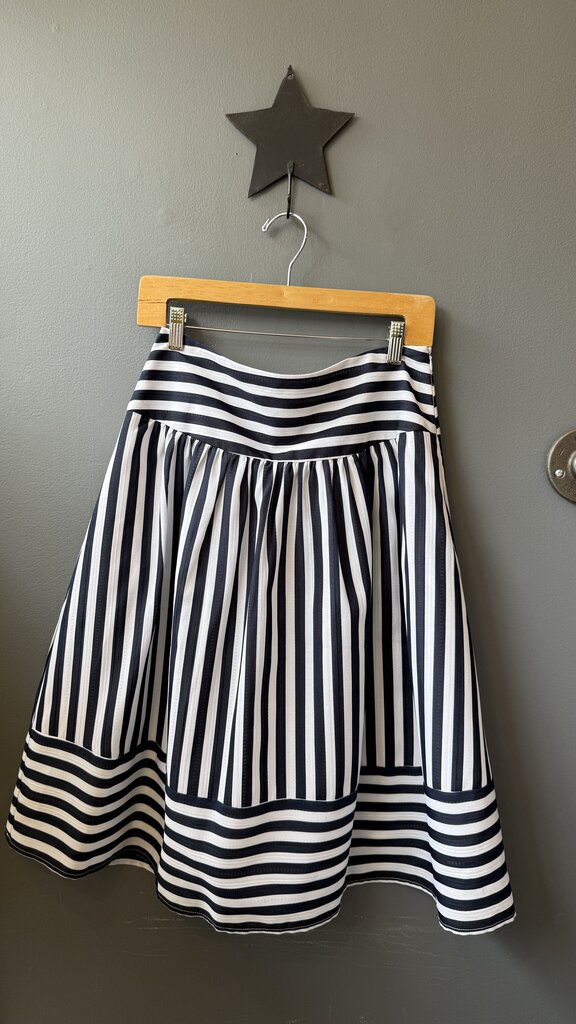 Stripe Full Midi Skirt