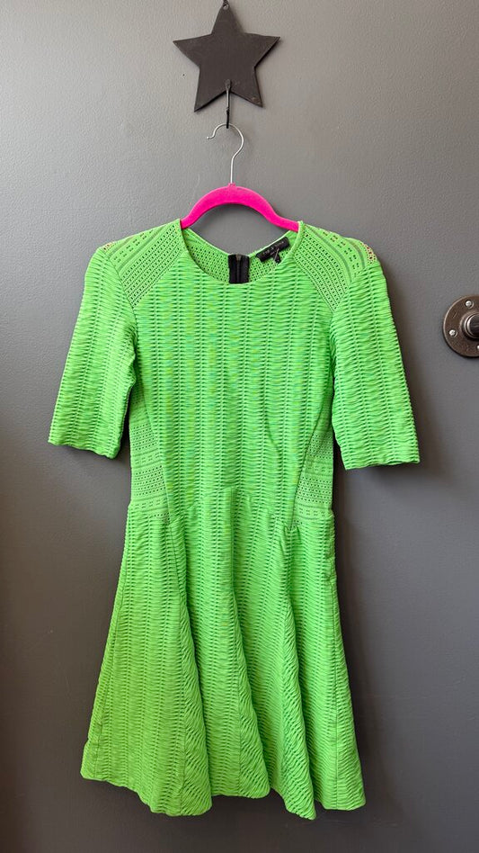 Stretch Lasercut Fit Flare Dress