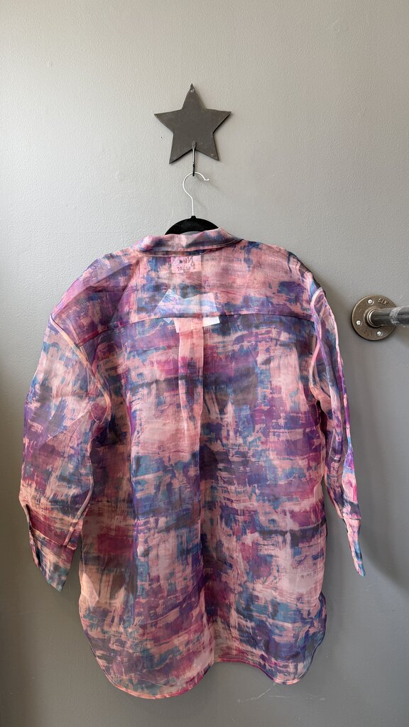 Sheer Pocket Button Up Tunic