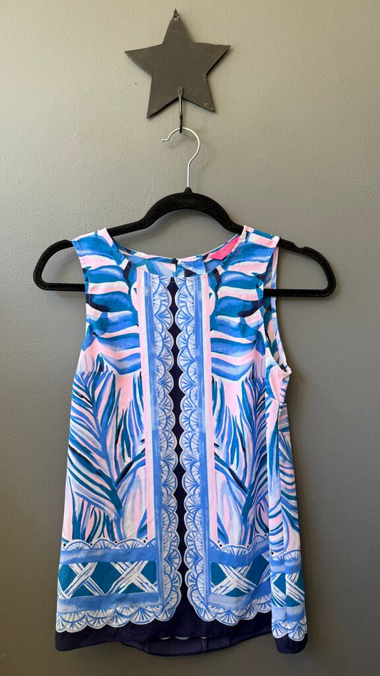Engineered Print Sleeveless Blouse