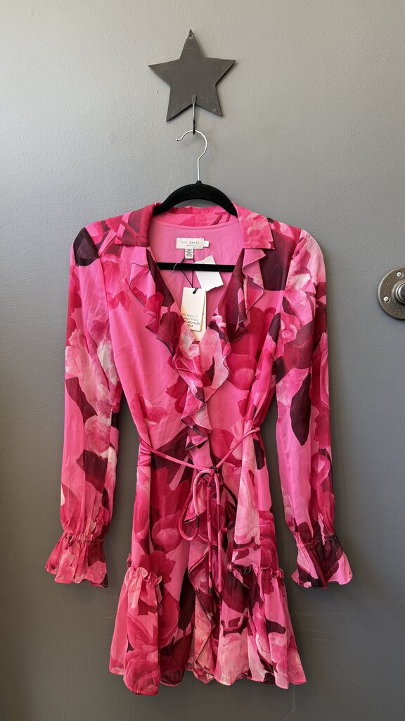 Rose Sheer Ruffle Floral Dress