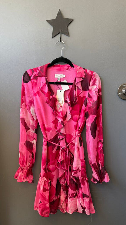 Rose Sheer Ruffle Floral Dress