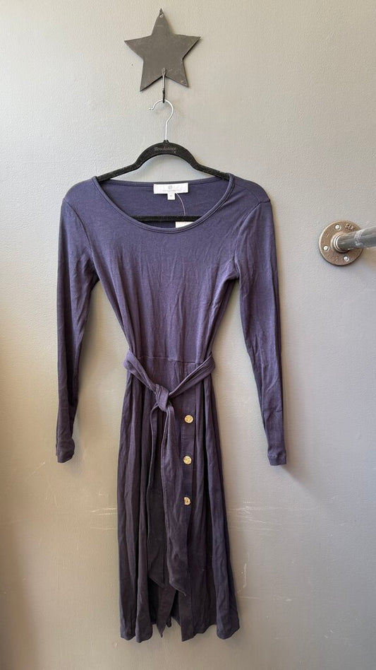 Ribbed Asymmetrical Midi Dress