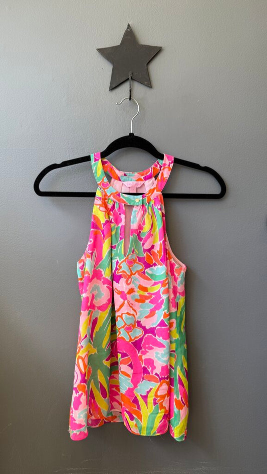 Floral Halter Neckline Blouse