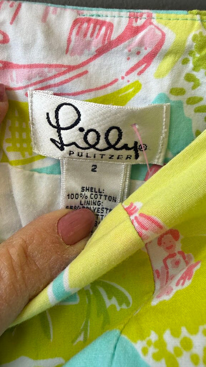 Helicopter Print Cotton Skirt