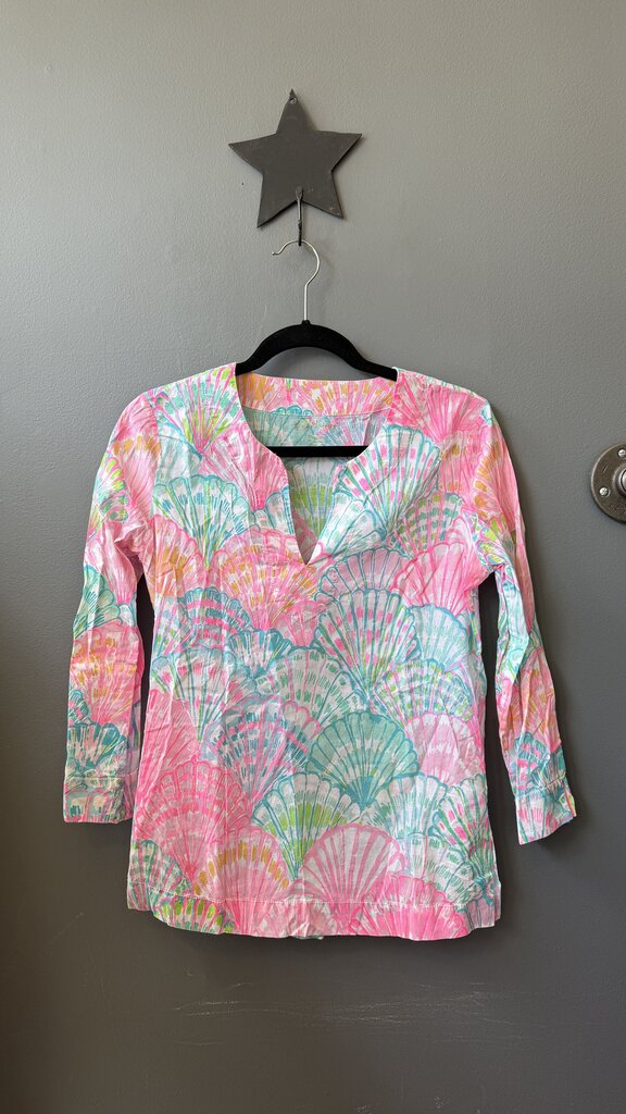 Scallop Shell Print Tunic Top