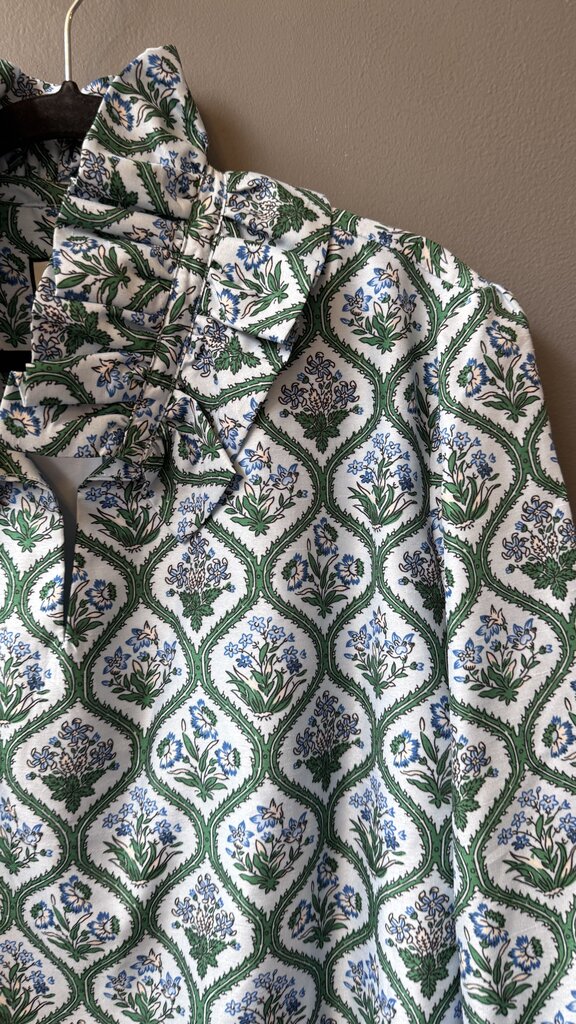 Ruffle Neck Floral Blouse