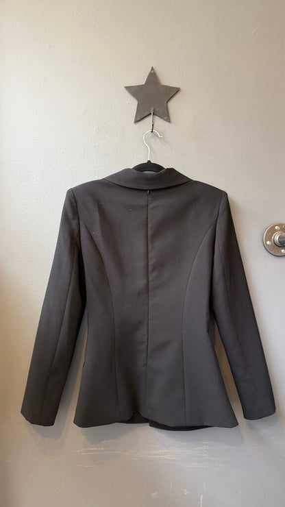 Cutout Waist Blazer Top