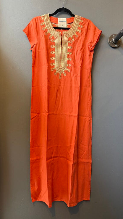 Embroidered Maxi Caftan Dress