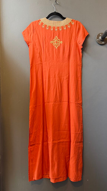Embroidered Maxi Caftan Dress