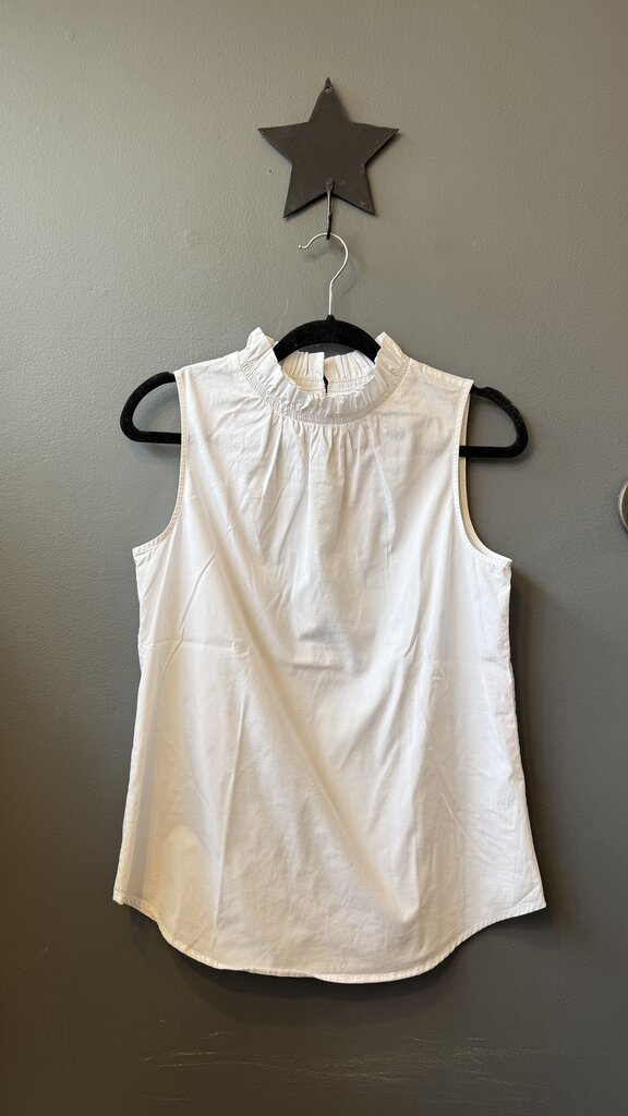 Ruffle Neck Aline Sleeveless Blouse