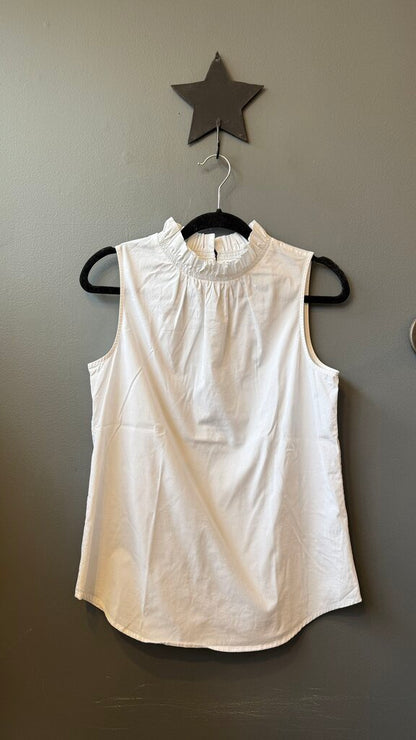 Ruffle Neck Aline Sleeveless Blouse