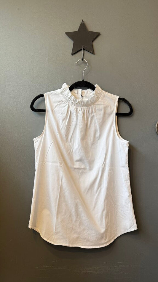 Ruffle Neck Aline Sleeveless Blouse