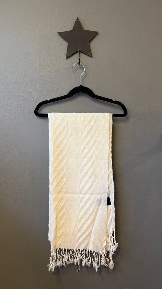 Chevron Woven Tassel Scarf