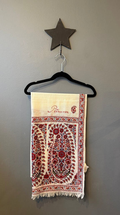 Wool Beaded Print Scarf