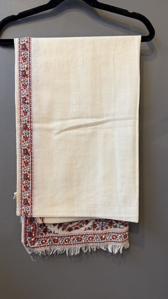 Wool Beaded Print Scarf