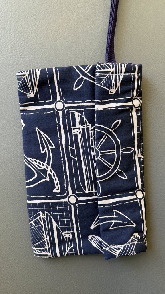 Nautical Print Canvas Wristlet