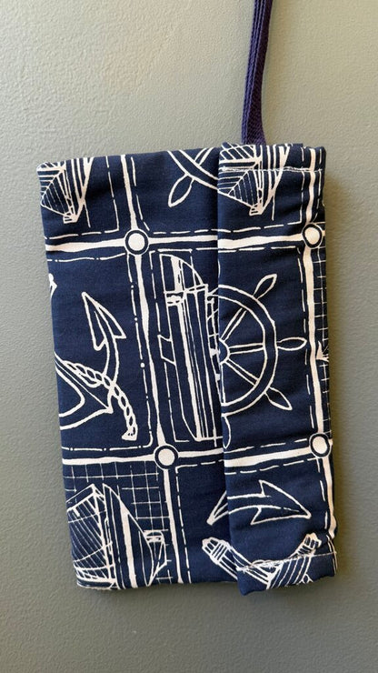 Nautical Print Canvas Wristlet