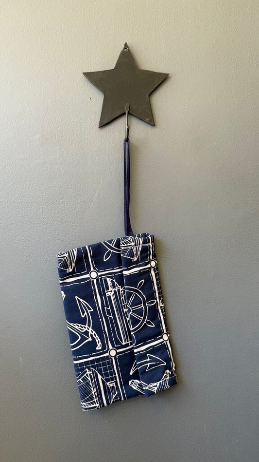Nautical Print Canvas Wristlet