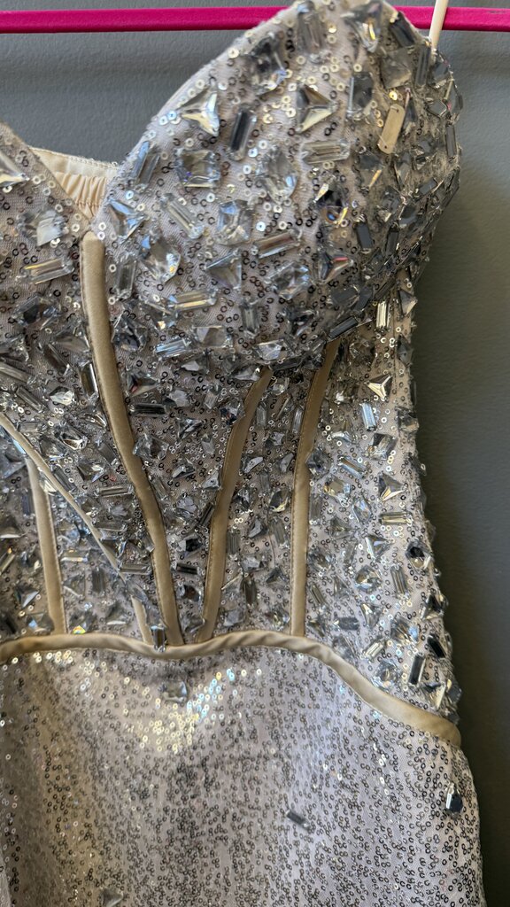Rhinestone Bustier Mini Dress