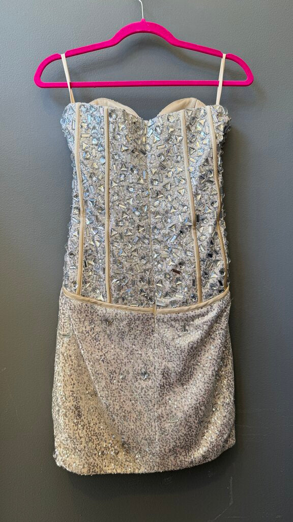 Rhinestone Bustier Mini Dress