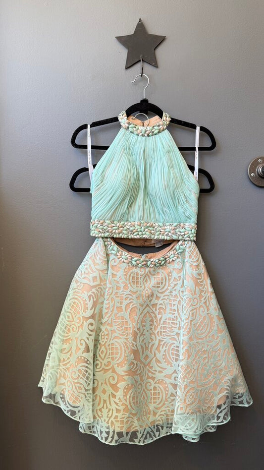 Two Piece Full Skirt + Halter Top