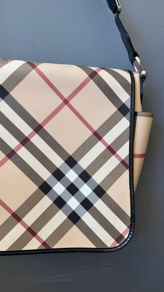 Classic Plaid Coated Messenger Bag