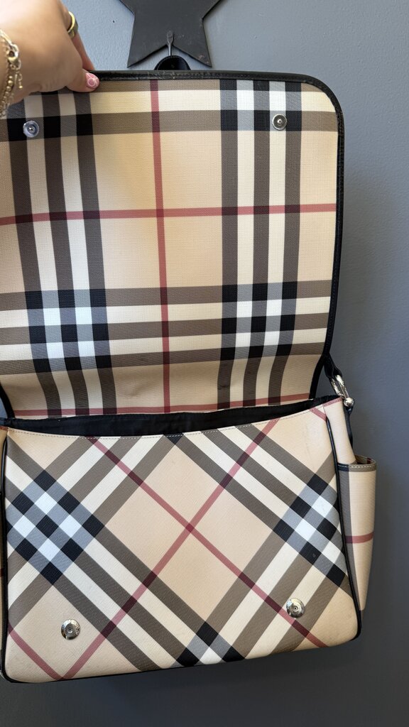 Classic Plaid Coated Messenger Bag