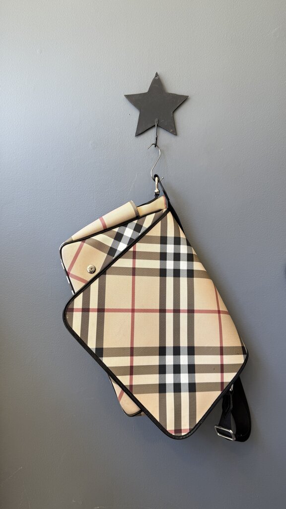 Classic Plaid Coated Messenger Bag
