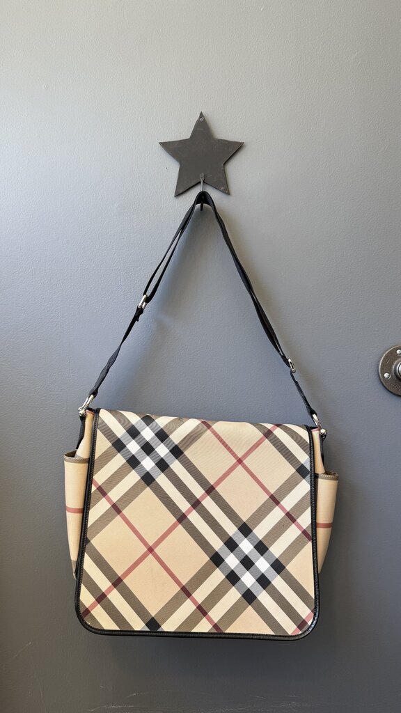 Classic Plaid Coated Messenger Bag