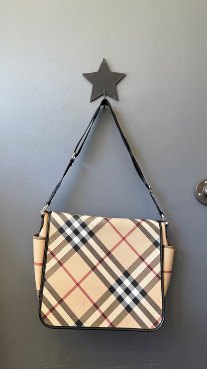 Classic Plaid Coated Messenger Bag