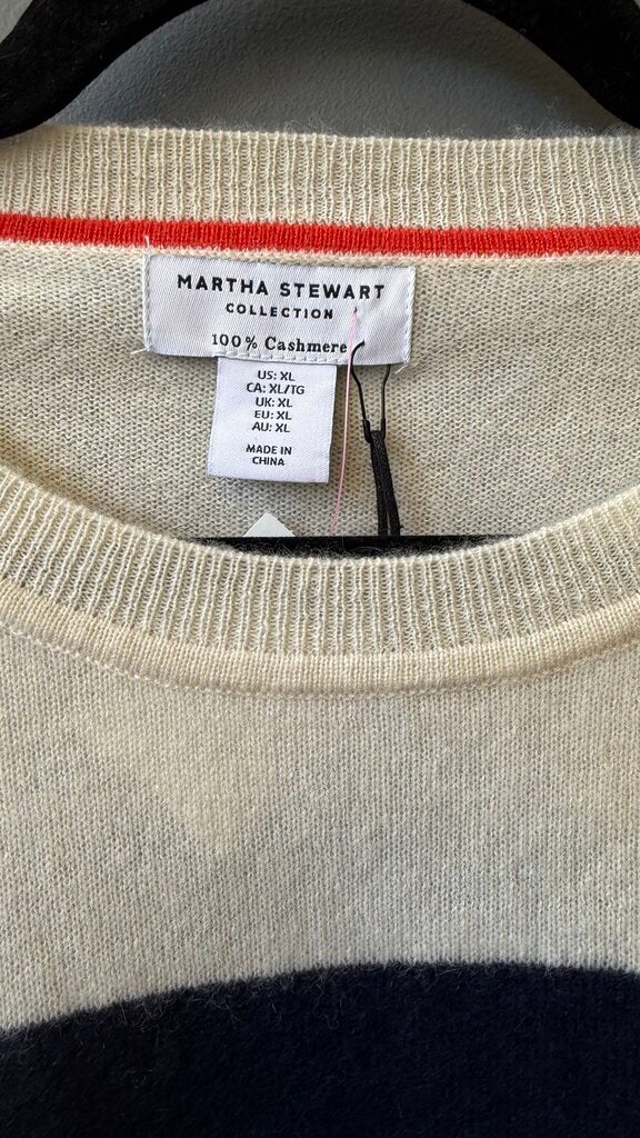 Short Sleeve Stripe Cashmere Sweater