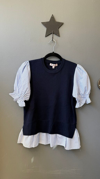 Shirt Ruffle Hem Sweater Top