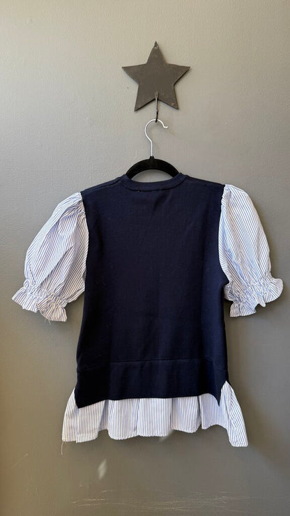 Shirt Ruffle Hem Sweater Top