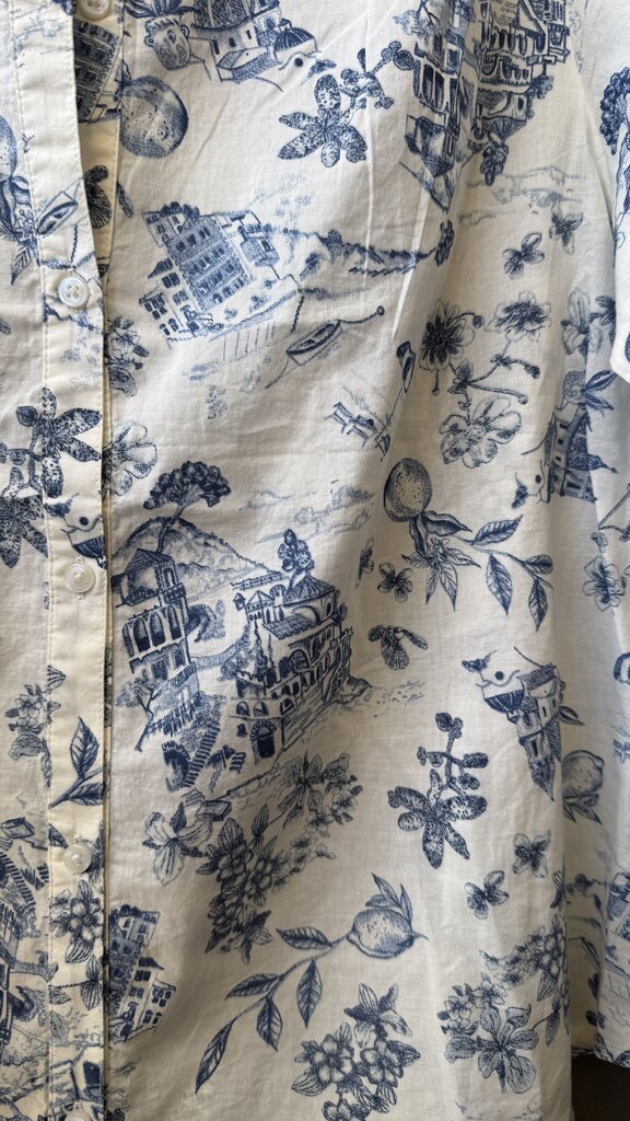 Italian Toile Button Front Blouse